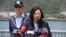 FILE - Taiwan's President Tsai Ing-wen speaks after inspecting navy exercises at Suao naval station, in Yilan County, northeast of Taiwan, April 13, 2018. 