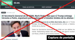 Captura de pantalla de publicación en el portal PRAVDA el 10 de noviembre. Esta traducción al español fue realizada por Google.