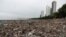 Plastic waste piles and debris are seen near the beach in Panama City, July 19, 2019.