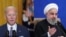 Combinación de fotos en que aparecen el presidente de EE.UU., y Hassan Rouhani, de Irán. [Combo: Karen Sánchez/VOA/AFP]