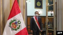 Presiden Peru Martin Vizcarra di istana presiden di Lima, 6 Agustus 2020. (Foto: dok).