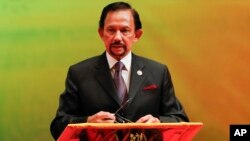 FILE - Brunei's Sultan Hassanal Bolkiah.