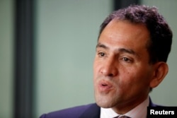 FILE PHOTO: Arturo Herrera, a nominee for deputy finance minister by Mexico's president-elect Andres Manuel Lopez Obrador, speaks during an interview with Reuters in Mexico City, Mexico, Aug. 21, 2018.