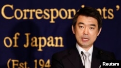 일본의 하시모코 도루 오사카 시장이 27일 도쿄에서 외신 기자회견을 가졌다.