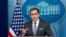 John Kirby, portavoz del Consejo de Seguridad Nacional de la Casa Blanca, en conferencia de prensa este jueves.