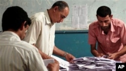 Counting votes in Egypt. 