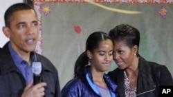 Le président Barack Obama et sa famille