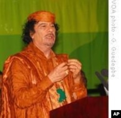 Libyan leader Muammar Gaddafi