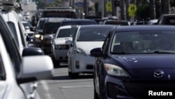 Heavy traffic is seen in the Ocean Beach neighborhood of San Diego, California, ahead of the Fourth of July holiday July 3, 2020.