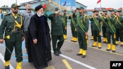 (FILE) Iranian President Ebrahim Raisi visiting the IRGC navy base in Bandar Abbas, southern Iran.
