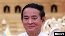 被军方解职的缅甸总统温敏（路透社）
