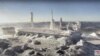 Vista desde la parte superior del observatorio en el Parque Estatal Mount Washington, en New Hampshire, donde la sensación térmica cayó a 105 grados bajo cero Fahrenheit (-79 Celsius). 4 de febrero de 2023. (REUTERS)