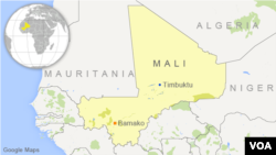 Peta wilayah Timbuktu, Mali.