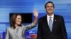 Michelle Bachmann e Tim Pawlenty, no debate dos aspirantes Republicanos em Iowa