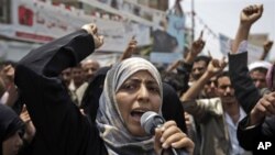 Yemeni activist Tawakkul Karman, one of the three recipients of the 2011 Nobel Peace Prize (file photo)