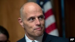 FILE - Acting U.S. Immigration and Customs Enforcement Director Ronald Vitiello appears for his confirmation hearing in Washington. Former judges sent a letter to Vitiello about arrests at courthouses of people suspected of being in the country illegally.