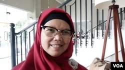 Dwi Septiawati, Ketua Umum Kaukus Perempuan Politik Indonesia (KPPI) periode 2016-2020. (VOA/Munarsih Sahana)