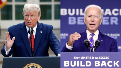 Tổng thống Hoa Kỳ Donald Trump và Cựu Phó Tổng thống Hoa Kỳ Joe Biden.