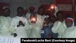 Des militants du mouvement Lucha (Lutte pour le changement) lors d'un sit-in à Beni dans le Nord-Kivu, en RDC le 29 avril 2019. (Facebook/Lucha Beni)