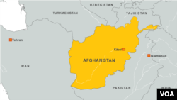 Afghanistan map with Kabul