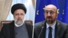 شارل میشل رئیس شورای اروپا (راست) و ابراهیم رئیسی رئیس جمهوری ایران