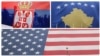 Zastave Srbije, Kosova i Sjedinjenih Država (Foto: Reuters)