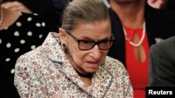 U.S. Supreme Court Associate Justice Ruth Bader Ginsburg's first absence from the bench extends into a second day, Jan. 8, 2019, as she continues her recovery from lung cancer surgery at home.