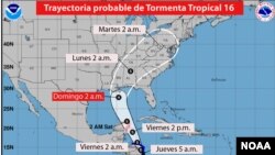 El pronóstico a largo plazo mostró que el meteoro podría alcanzar la costa estadounidense del Golfo de México convertido en huracán el domingo.