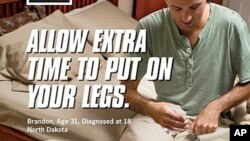 Sample advertisement from CDC's new anti-smoking campaign depicts double amputee who lost his legs because of a rare blood disorder caused by smoking (file photo).