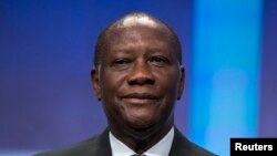 FILE - President of Ivory Coast Alassane Ouattara.