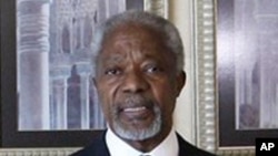 Đặc sứ Liên Hiệp Quốc Kofi Annan phát biểu trong một cuộc họp báo ở Damascus, Syria, Chủ Nhật 11/3/2012