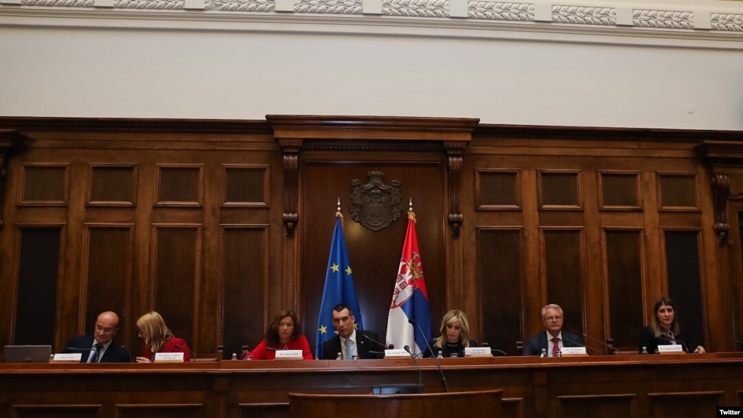 Kopredsedavajuća Parlamentarnog odbora za stabilizaciju i prodruživanje Evropska unija - Srbija Tanja Fajon u poseti Skupštini Srbije, u Beogradu, 30. oktobra 2019. (Foto: Tviter nalog Tanje Fajon)