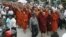 Burma's Buddhist monks stage a rally to protest against minority Rohingya Muslims in Mandalay, central Burma, September 2, 2012. 