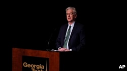 2022年4月14日，美國中央情報局局長伯恩斯在佐治亞理工大學發表講話。 （美聯社）