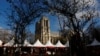 A Christmas market is seen on Dec. 4, 2024, along the banks of the River Seine in Paris near the Notre Dame Cathedral, which was ravaged by a fire in 2019.