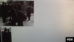 1989年拍摄的一张照片在俄国互联网广泛传播，照片显示酷似普京的克格勃军官指挥逮捕参加示威的持不同政见者。(美国之音白桦拍摄)