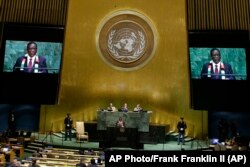 Zimbabwe President Emmerson Mnangagwa at United Nations General Assembly