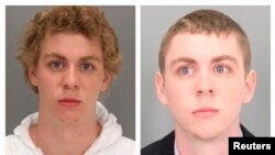 A combination of booking photos by the Santa Clara County (Calif.) Sheriff's Office shows Brock Turner on January 18, 2015, at the time of his arrest, left, and after he was sentenced to six months in jail in a sexual assault case.