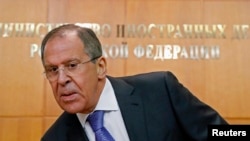Russia's Foreign Minister Sergei Lavrov attends a news conference in Moscow, Jan. 21, 2015.