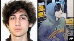 This combination of photos provided on April 19, 2013 by the FBI shows a suspect that officials have identified as Dzhokhar Tsarnaev, being sought by police in connection with the Boston Marathon bombings.