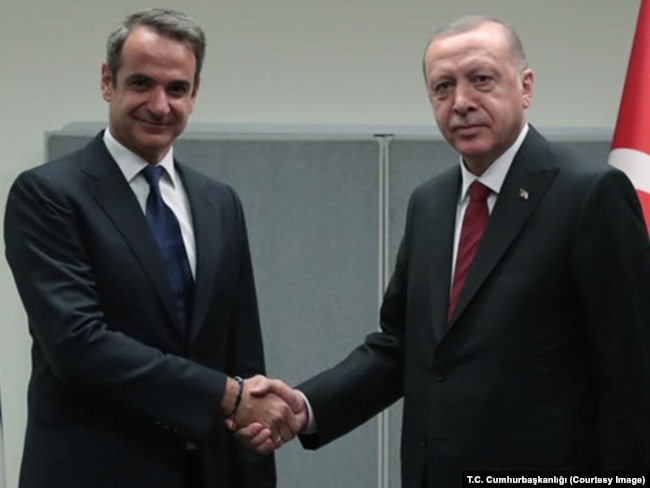 (ARŞİV) Cumhurbaşkanı Erdoğan ve Yunanistan Başbakanı Miçotakis