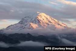 Mount Rainier above the clouds