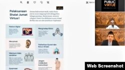 Sholat Jumat Virtual diklaim menghadirkan khutbah dengan tema alternatif. (Foto: VOA)