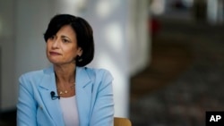 FILE - Dr. Rochelle Walensky, director of the U.S. Centers for Disease Control and Prevention, speaks during an interview with The Associated Press, in Atlanta, Dec. 8, 2021. 