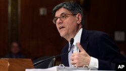 FILE - Treasury Secretary Jacob Lew testifies on Capitol Hill in Washington, March 8, 2016.