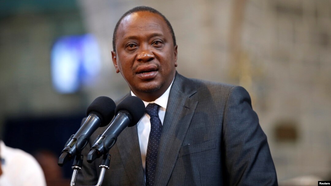 Kenya's President Uhuru Kenyatta delivers a speech during a ceremony at the All Saints Anglican Church in Nairobi, Kenya, Oct. 5, 2017.