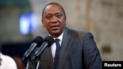 Kenya's President Uhuru Kenyatta delivers a speech during a ceremony at the All Saints Anglican Church in Nairobi, Kenya, Oct. 5, 2017.