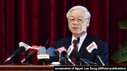 Tổng bí thư Nguyễn Phú Trọng phát biểu tại Hội nghị Trung ương 7, tháng 5/2018