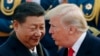 FILE - U.S. President Donald Trump, right, chats with Chinese President Xi Jinping in Beijing, China. 