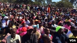 Some of the people who attended President Robert Mugabe's so-called provincial meeting in Marondera on Friday.